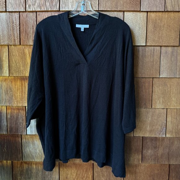 EUC Neiman Marcus Black Short Sleeve Silk/Cashmere/Wool Sweater in Women's XL - Picture 1 of 7
